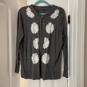 The Limited gray and white cardigan